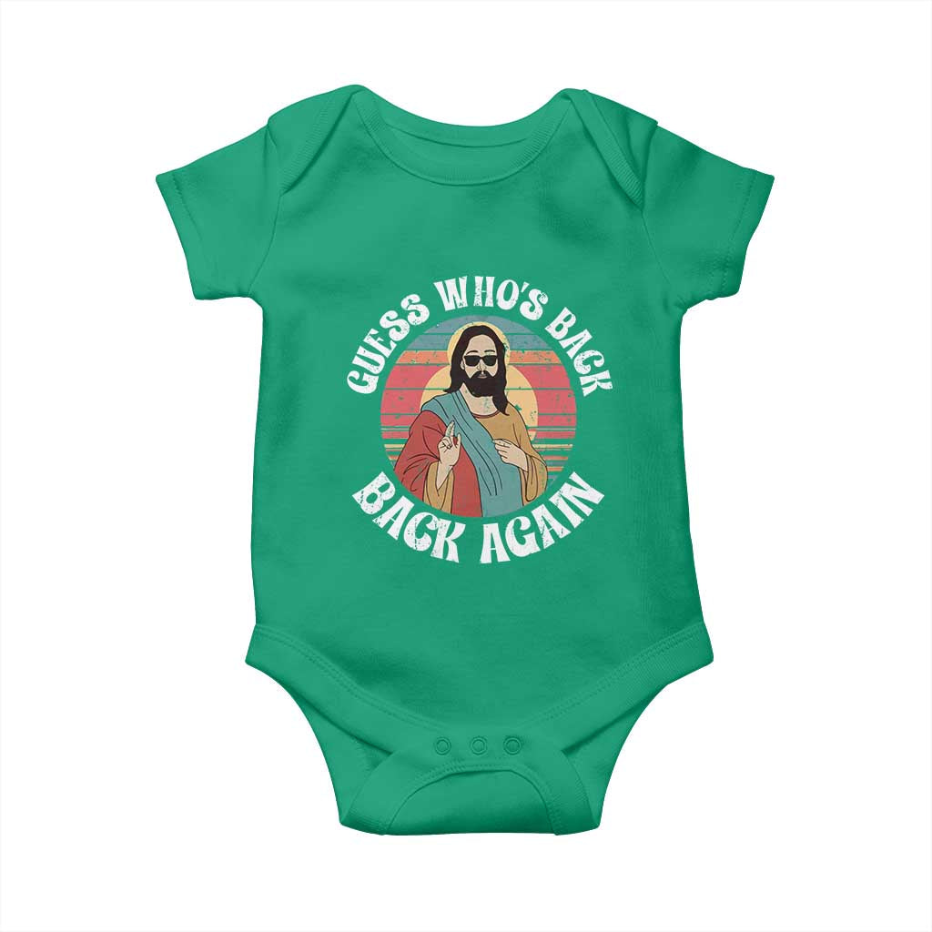 Funny Easter Jesus Baby Onesie Retro Vintage Guess Whos Back Again TS10 Irish Green Print Your Wear