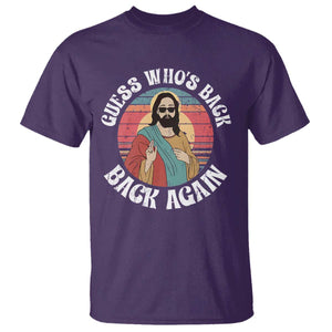 Funny Easter Jesus T Shirt Retro Vintage Guess Whos Back Again TS10 Purple Print Your Wear