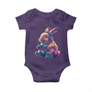 Gamer Rabbit Baby Onesie Cute Bunny Gaming Eggs Funny Video Games Easter TS10 Purple Print Your Wear