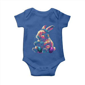 Gamer Rabbit Baby Onesie Cute Bunny Gaming Eggs Funny Video Games Easter TS10 Royal Blue Print Your Wear