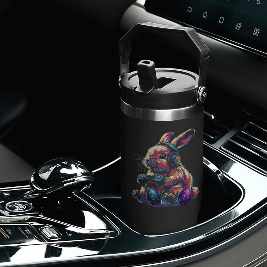 Gamer Rabbit Flip Straw Tumbler Cute Bunny Gaming Eggs Funny Video Games Easter TS10 Print Your Wear