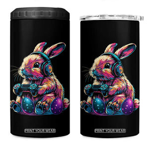 Gamer Rabbit 4 in 1 Can Cooler Tumbler Cute Bunny Gaming Eggs Funny Video Games Easter TS10 One Size: 16 oz Black Print Your Wear