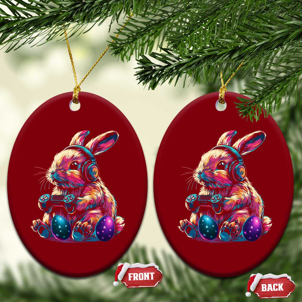Gamer Rabbit Ceramic Ornament Cute Bunny Gaming Eggs Funny Video Games Easter TS10 Print Your Wear