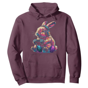 Gamer Rabbit Hoodie Cute Bunny Gaming Eggs Funny Video Games Easter TS10 Maroon Print Your Wear
