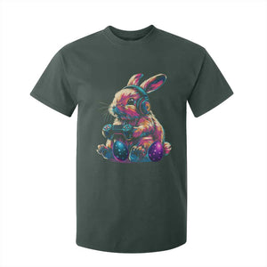 Gamer Rabbit T Shirt For Kid Cute Bunny Gaming Eggs Funny Video Games Easter TS10 Dark Forest Green Print Your Wear