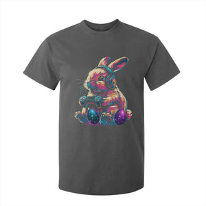 Gamer Rabbit T Shirt For Kid Cute Bunny Gaming Eggs Funny Video Games Easter TS10 Dark Heather Print Your Wear