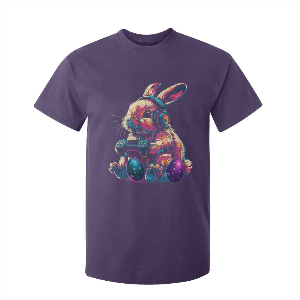 Gamer Rabbit T Shirt For Kid Cute Bunny Gaming Eggs Funny Video Games Easter TS10 Purple Print Your Wear