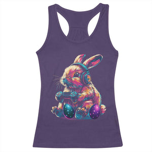 Gamer Rabbit Racerback Tank Top Cute Bunny Gaming Eggs Funny Video Games Easter TS10 Purple Print Your Wear