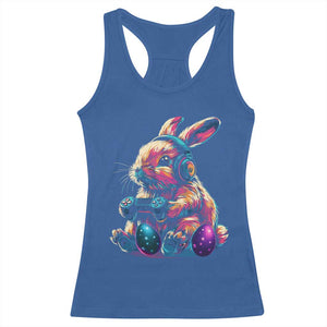 Gamer Rabbit Racerback Tank Top Cute Bunny Gaming Eggs Funny Video Games Easter TS10 Royal Blue Print Your Wear