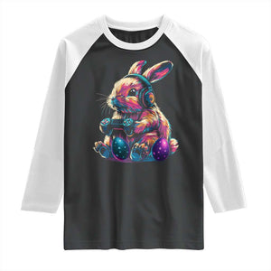 Gamer Rabbit Raglan Shirt Cute Bunny Gaming Eggs Funny Video Games Easter TS10 Black White Print Your Wear