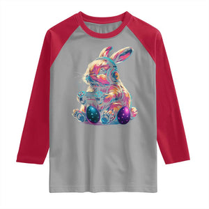 Gamer Rabbit Raglan Shirt Cute Bunny Gaming Eggs Funny Video Games Easter TS10 Sport Gray Red Print Your Wear