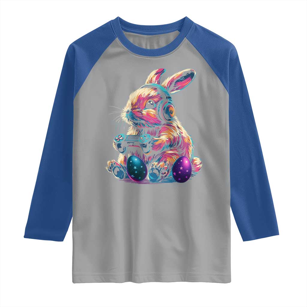 Gamer Rabbit Raglan Shirt Cute Bunny Gaming Eggs Funny Video Games Easter TS10 Sport Gray Royal Print Your Wear