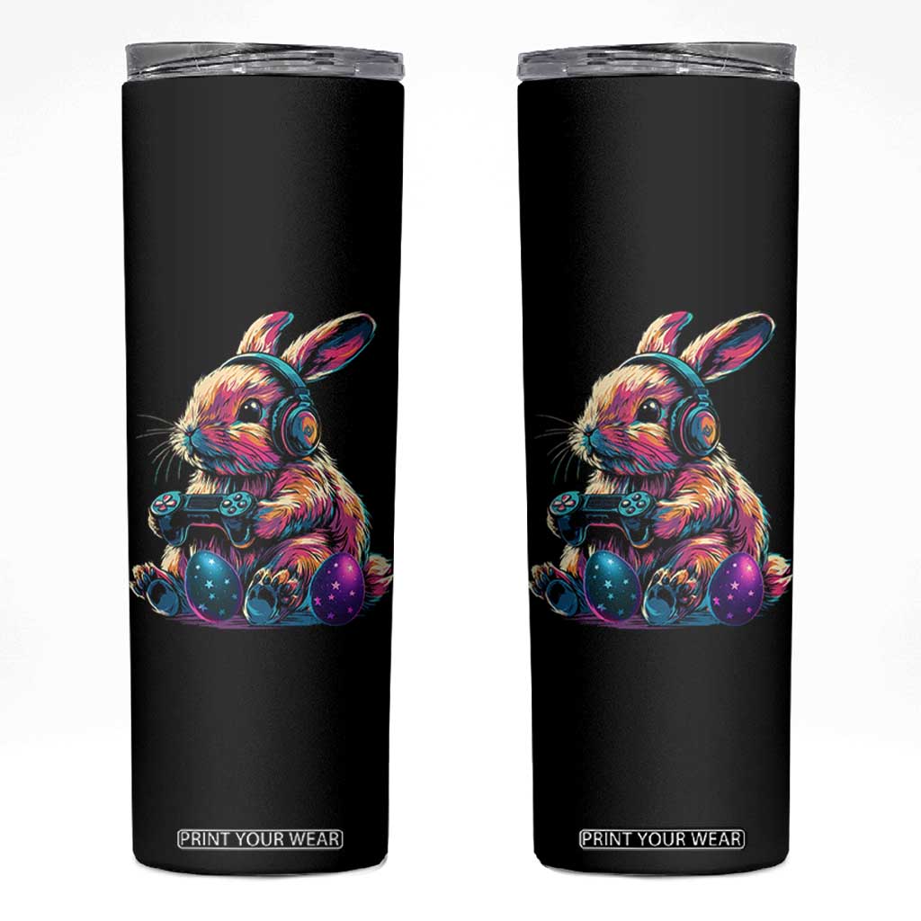 Gamer Rabbit Skinny Tumbler Cute Bunny Gaming Eggs Funny Video Games Easter TS10 Black Print Your Wear