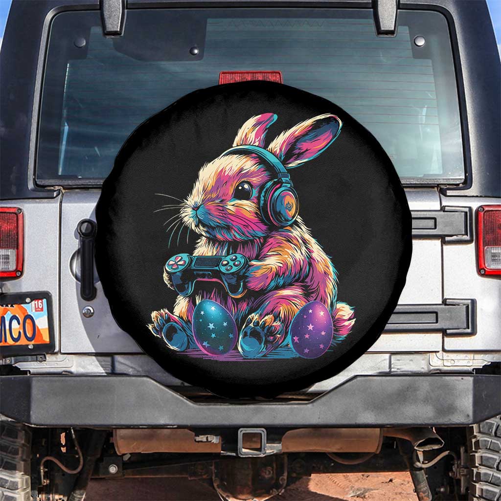Gamer Rabbit Spare Tire Cover Cute Bunny Gaming Eggs Funny Video Games Easter TS10 No hole Black Print Your Wear