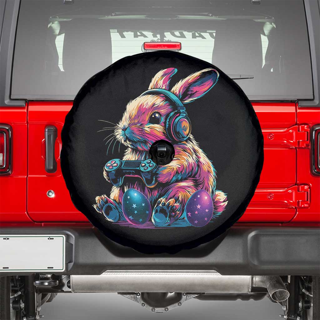 Gamer Rabbit Spare Tire Cover Cute Bunny Gaming Eggs Funny Video Games Easter TS10 Black Print Your Wear