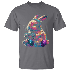 Gamer Rabbit T Shirt Cute Bunny Gaming Eggs Funny Video Games Easter TS10 Charcoal Print Your Wear