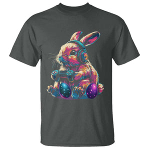 Gamer Rabbit T Shirt Cute Bunny Gaming Eggs Funny Video Games Easter TS10 Dark Heather Print Your Wear