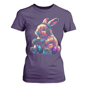 Gamer Rabbit T Shirt For Women Cute Bunny Gaming Eggs Funny Video Games Easter TS10 Purple Print Your Wear