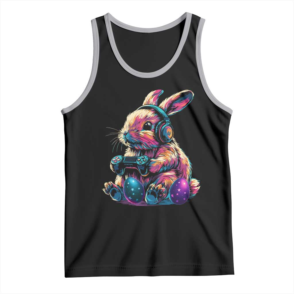 Gamer Rabbit Tank Top Cute Bunny Gaming Eggs Funny Video Games Easter TS10 Black Athletic Heather Print Your Wear