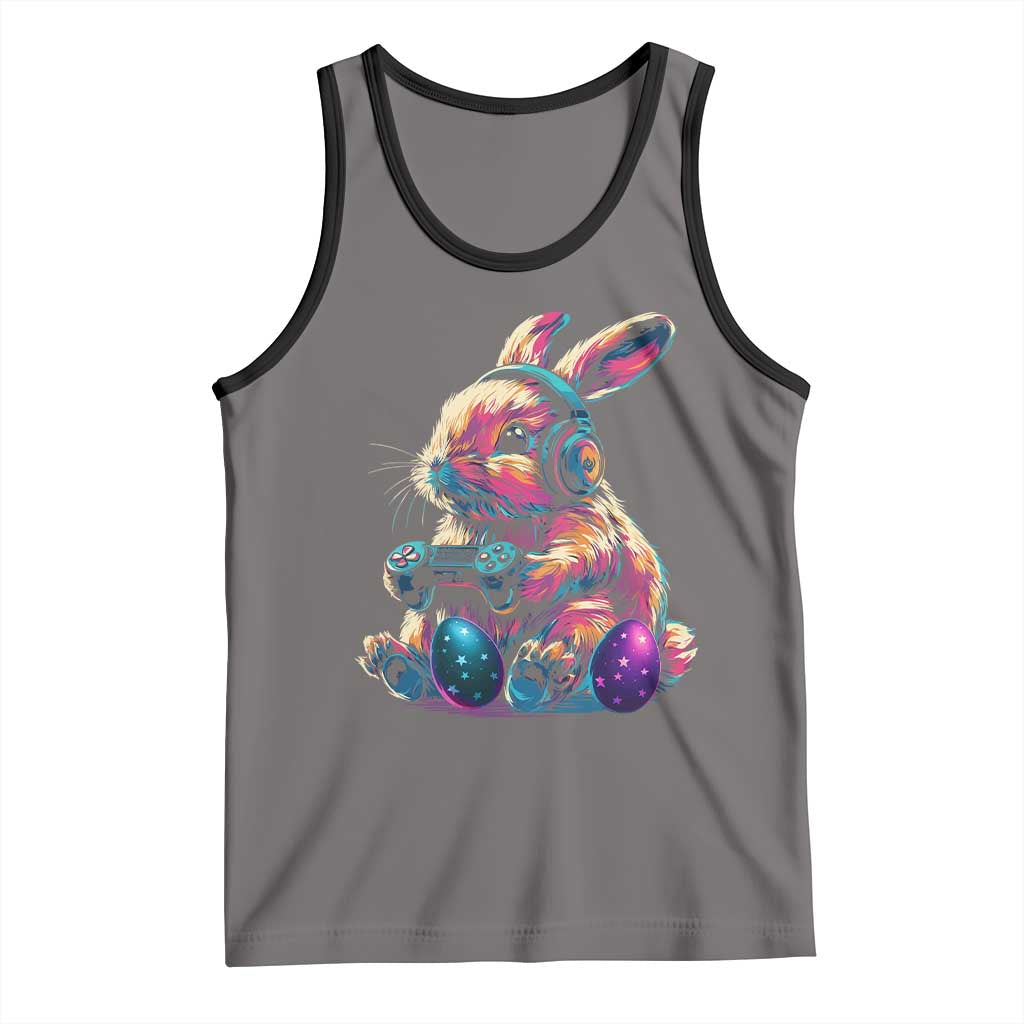 Gamer Rabbit Tank Top Cute Bunny Gaming Eggs Funny Video Games Easter TS10 Deep Heather Black Print Your Wear