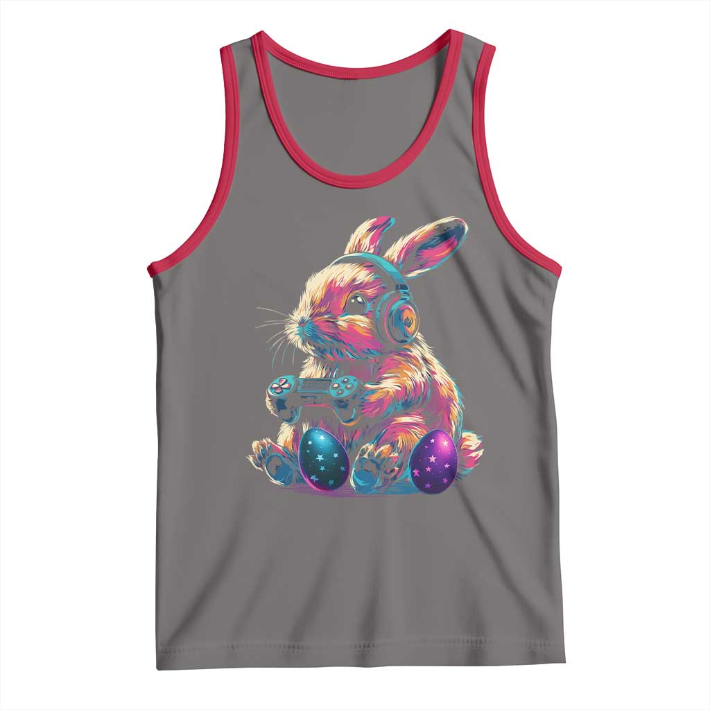 Gamer Rabbit Tank Top Cute Bunny Gaming Eggs Funny Video Games Easter TS10 Deep Heather Red Print Your Wear