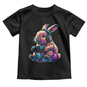 Gamer Rabbit Toddler T Shirt Cute Bunny Gaming Eggs Funny Video Games Easter TS10 Black Print Your Wear