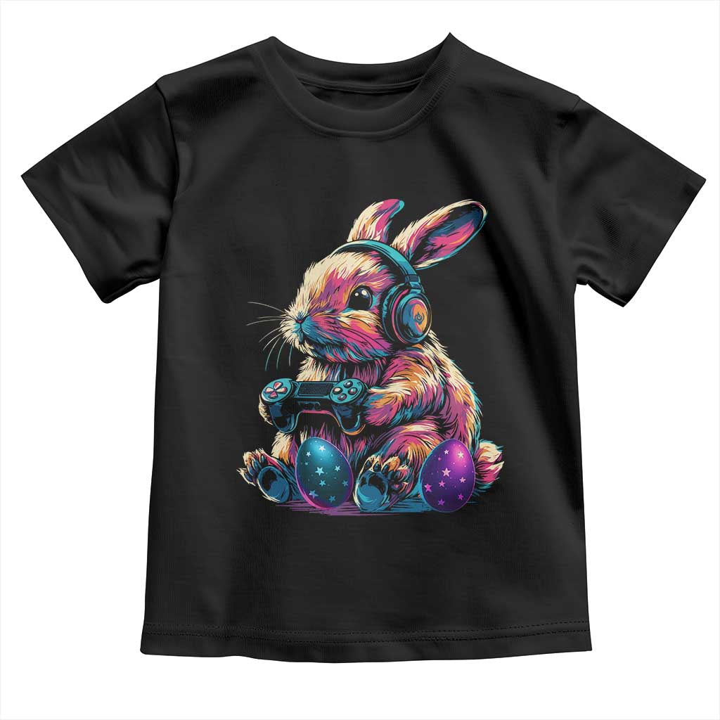 Gamer Rabbit Toddler T Shirt Cute Bunny Gaming Eggs Funny Video Games Easter TS10 Black Print Your Wear