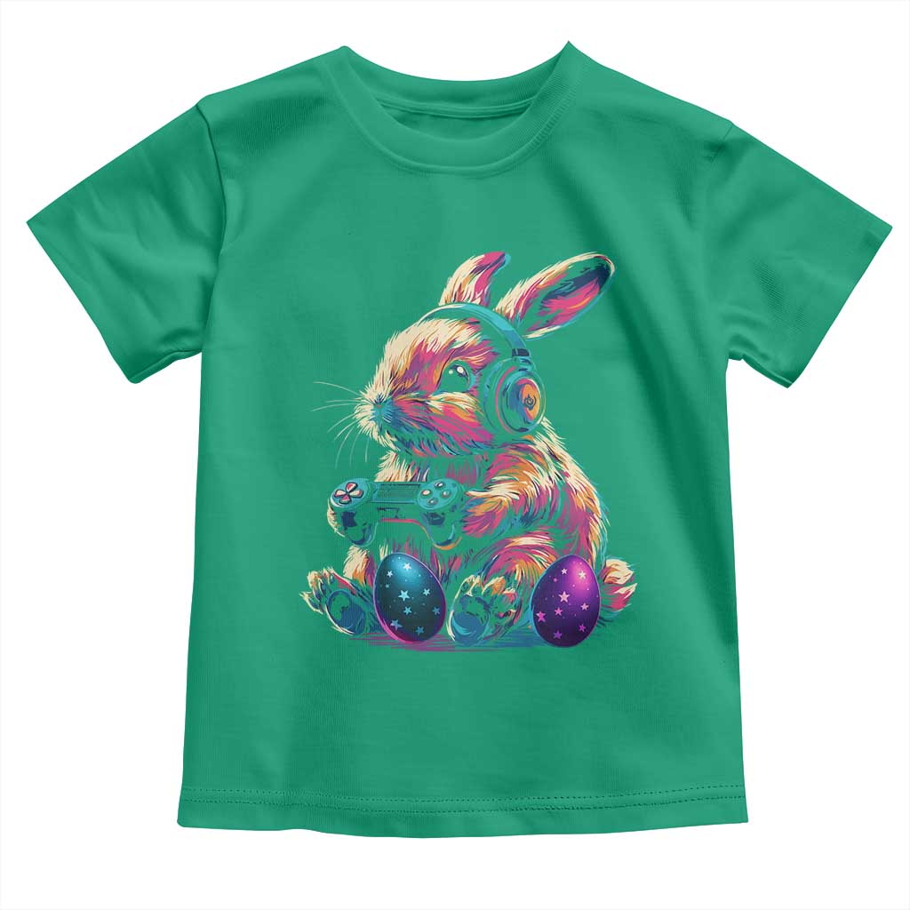 Gamer Rabbit Toddler T Shirt Cute Bunny Gaming Eggs Funny Video Games Easter TS10 Irish Green Print Your Wear