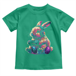Gamer Rabbit Toddler T Shirt Cute Bunny Gaming Eggs Funny Video Games Easter TS10 Irish Green Print Your Wear
