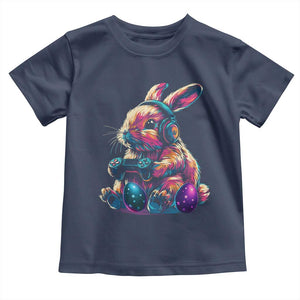 Gamer Rabbit Toddler T Shirt Cute Bunny Gaming Eggs Funny Video Games Easter TS10 Navy Print Your Wear