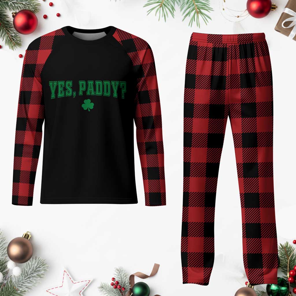 Yes Paddy Funny St Patricks Day Plaid Pajama Set Shamrock Irish Girls TS10 Buffalo Plaid Print Your Wear