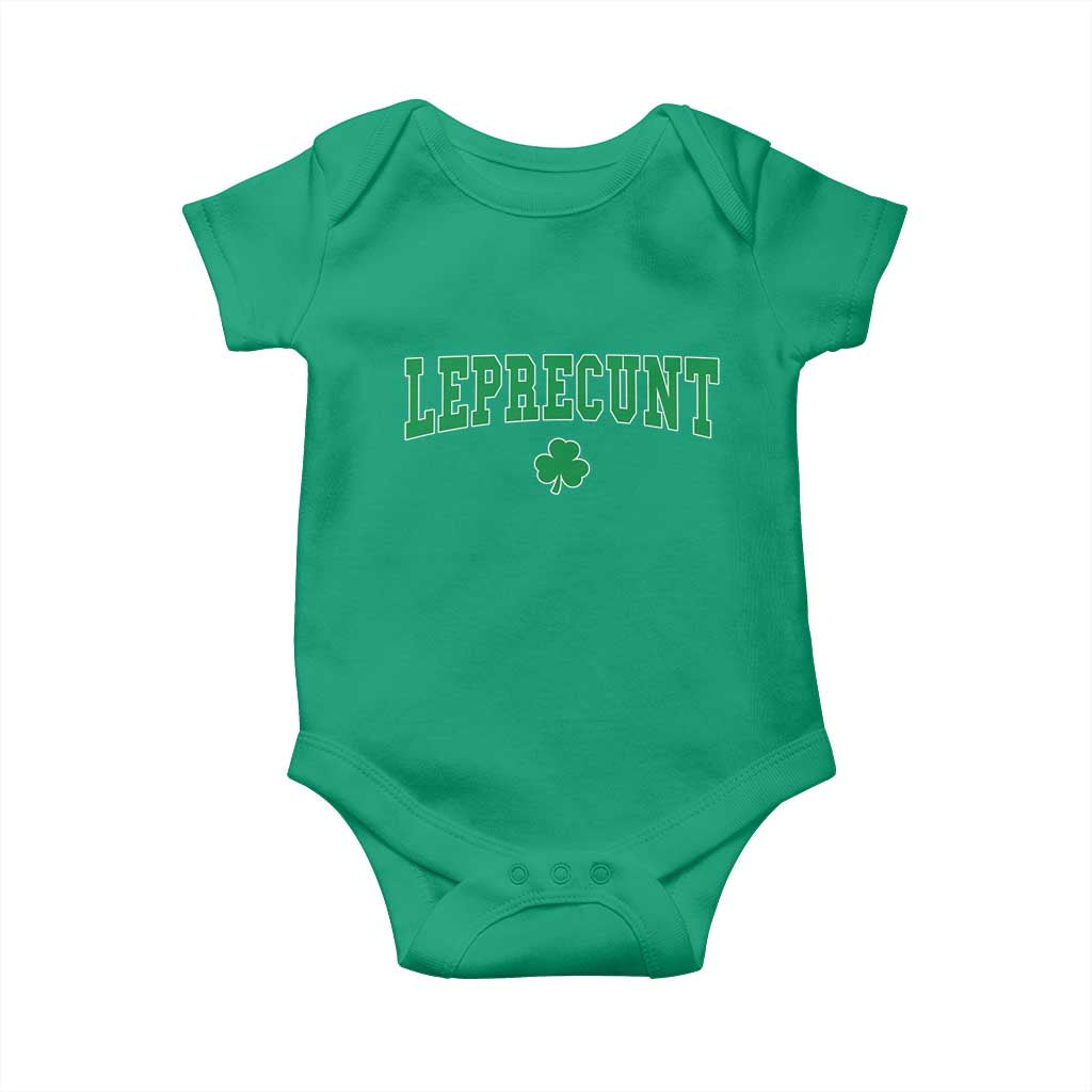Leprecunt Shamrock Baby Onesie St Patricks Day Funny Irish Adult Humor TS10 Irish Green Print Your Wear