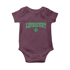 Leprecunt Shamrock Baby Onesie St Patricks Day Funny Irish Adult Humor TS10 Maroon Print Your Wear