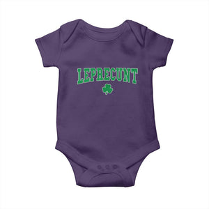 Leprecunt Shamrock Baby Onesie St Patricks Day Funny Irish Adult Humor TS10 Purple Print Your Wear
