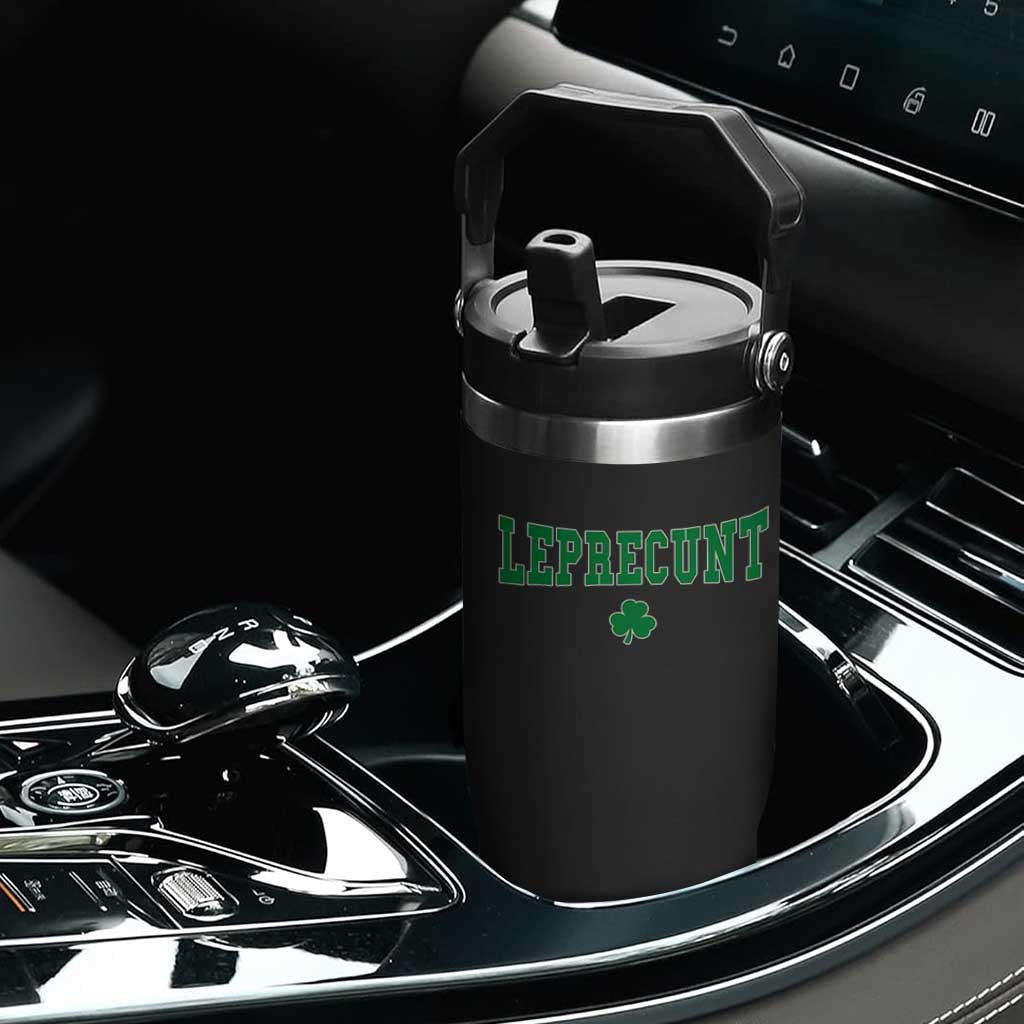 Leprecunt Shamrock Flip Straw Tumbler St Patricks Day Funny Irish Adult Humor TS10 Print Your Wear
