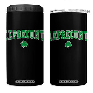 Leprecunt Shamrock 4 in 1 Can Cooler Tumbler St Patricks Day Funny Irish Adult Humor TS10 One Size: 16 oz Black Print Your Wear