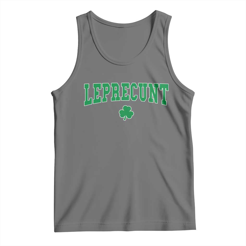 Leprecunt Shamrock Tank Top St Patricks Day Funny Irish Adult Humor TS10 Black Heather Print Your Wear