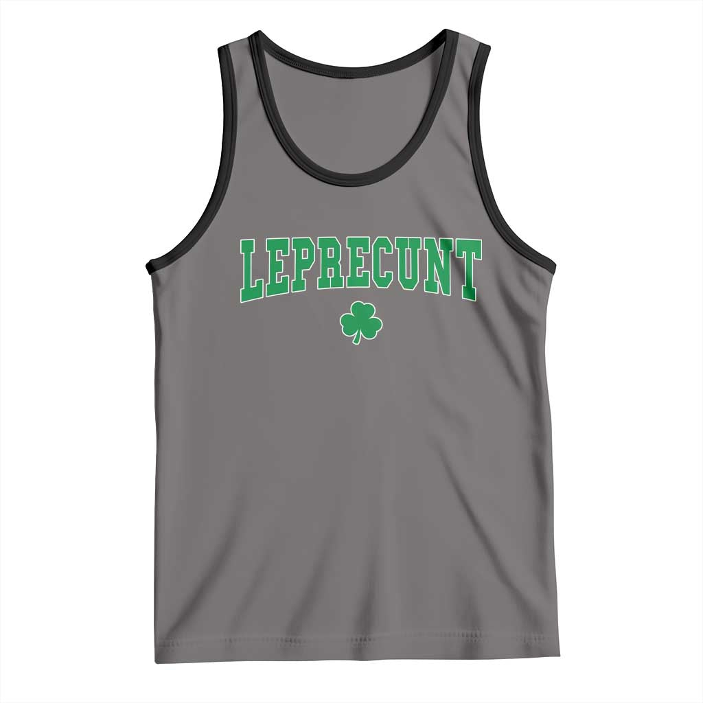 Leprecunt Shamrock Tank Top St Patricks Day Funny Irish Adult Humor TS10 Deep Heather Black Print Your Wear