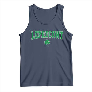Leprecunt Shamrock Tank Top St Patricks Day Funny Irish Adult Humor TS10 Navy Print Your Wear