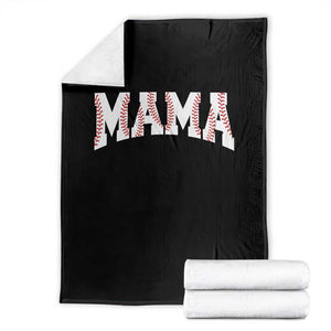 Baseball Mama Throw Blanket Retro Varsity Baseball Season Mom Raising Ballers TS10 Black Print Your Wear