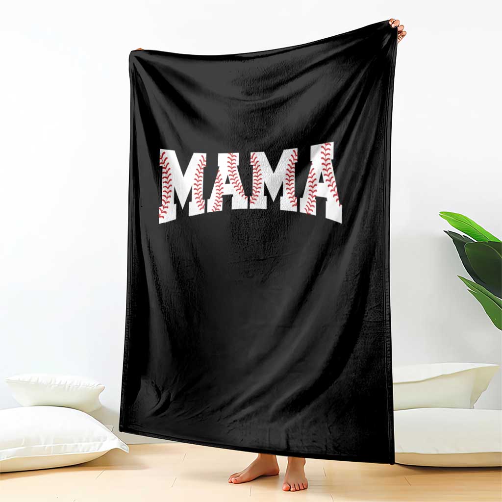Baseball Mama Throw Blanket Retro Varsity Baseball Season Mom Raising Ballers TS10 Print Your Wear