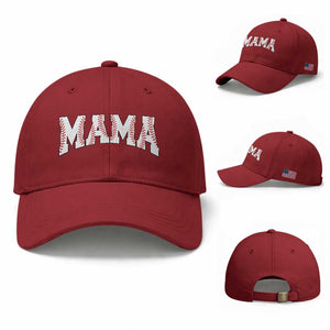 Baseball Mama Baseball Cap Retro Varsity Baseball Season Mom Raising Ballers TS10 Baseball Cap Universal Fit Cherry Red Print Your Wear