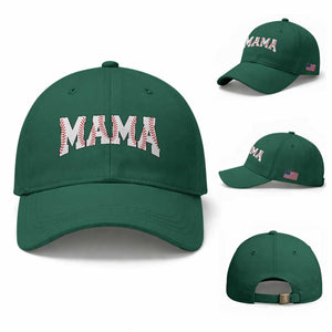 Baseball Mama Baseball Cap Retro Varsity Baseball Season Mom Raising Ballers TS10 Baseball Cap Universal Fit Irish Green Print Your Wear