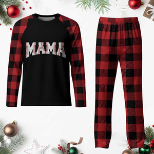 Baseball Mama Plaid Pajama Set Retro Varsity Baseball Season Mom Raising Ballers TS10 Buffalo Plaid Print Your Wear