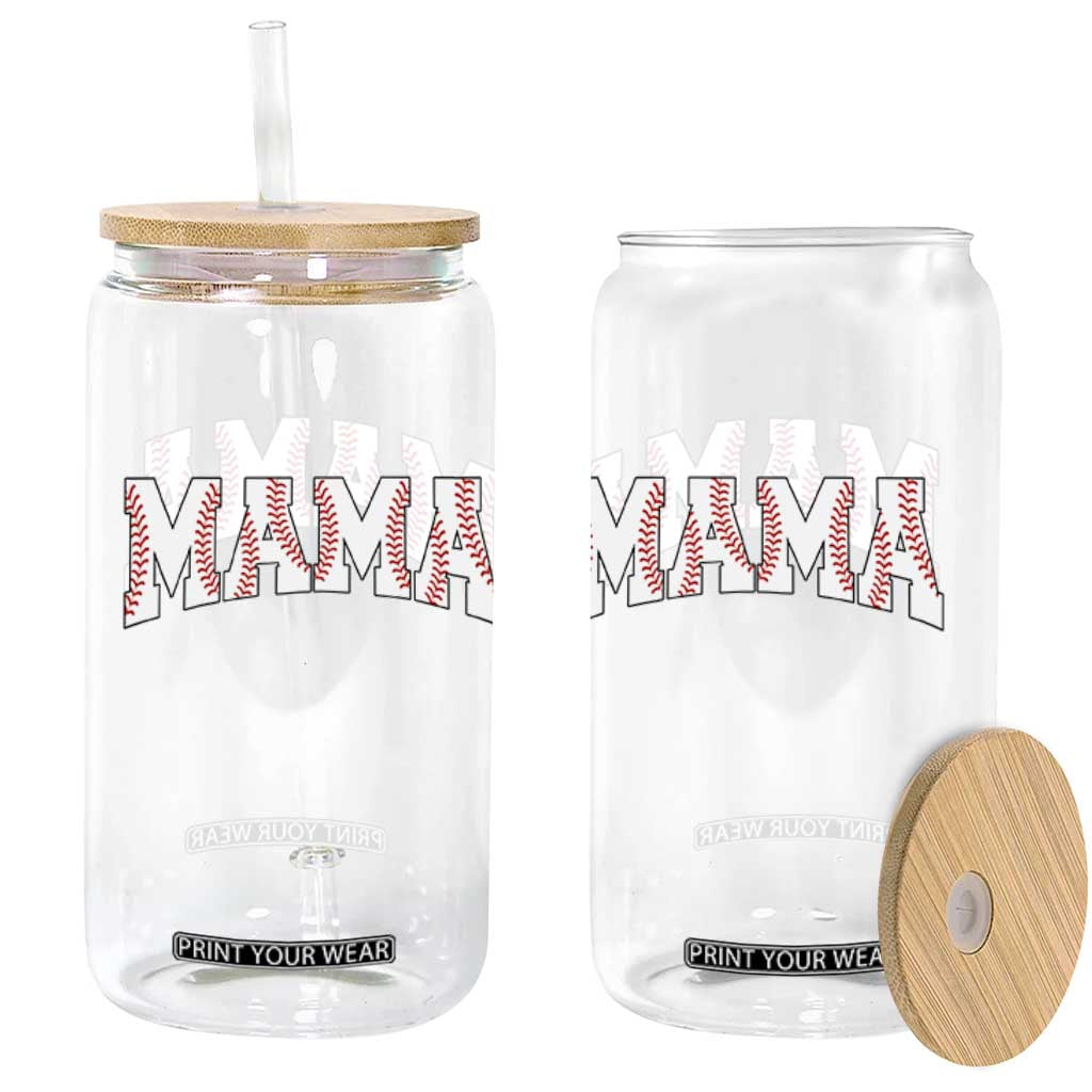 Baseball Mama Glass Can Retro Varsity Baseball Season Mom Raising Ballers TS10 Print Your Wear