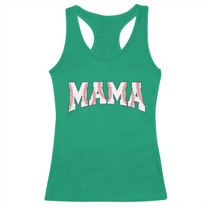 Baseball Mama Racerback Tank Top Retro Varsity Baseball Season Mom Raising Ballers TS10 Irish Green Print Your Wear