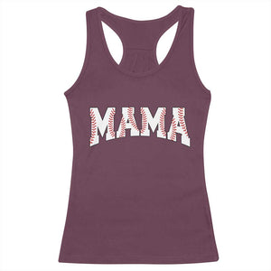 Baseball Mama Racerback Tank Top Retro Varsity Baseball Season Mom Raising Ballers TS10 Maroon Print Your Wear