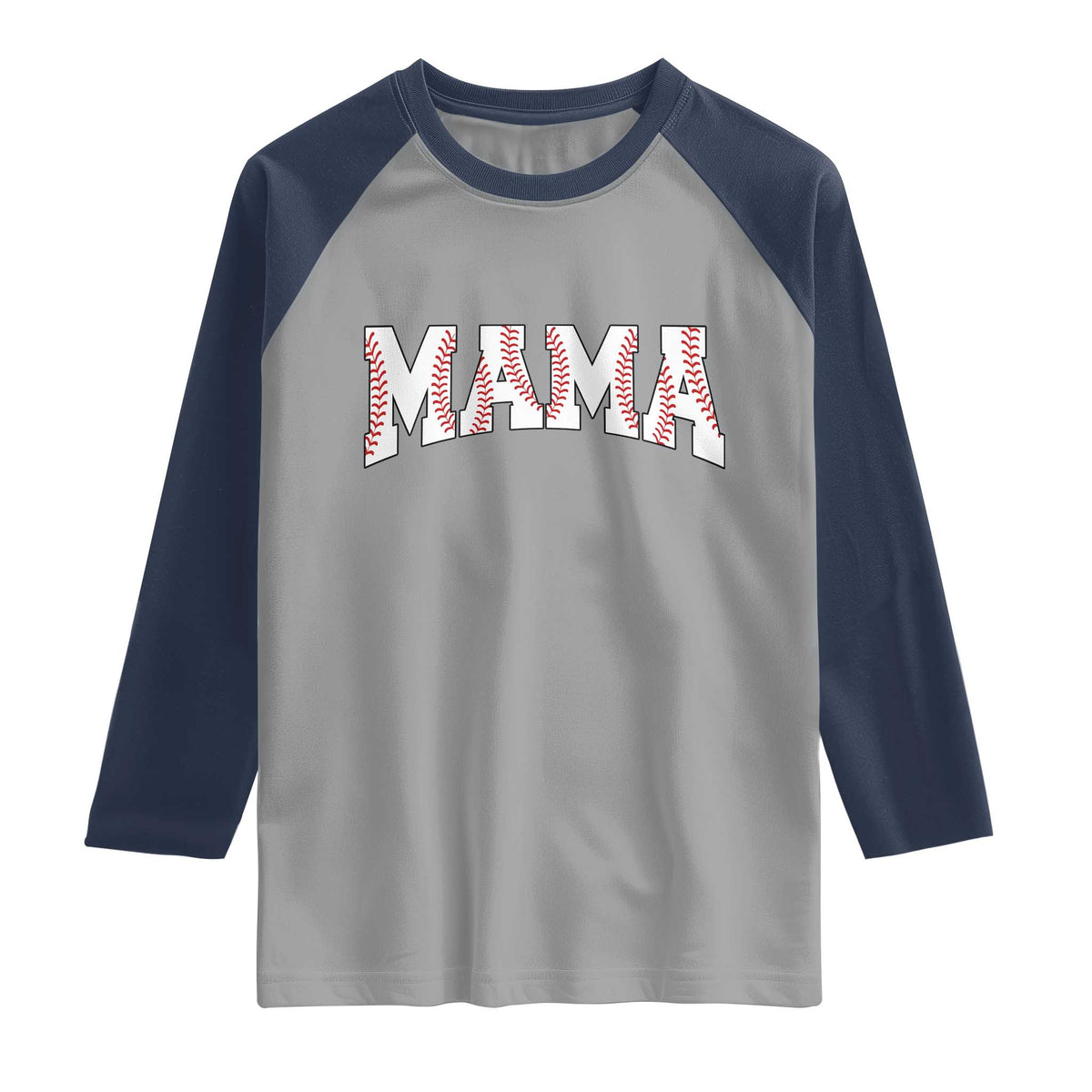 Baseball Mama Raglan Shirt Retro Varsity Baseball Season Mom Raising Ballers TS10 Sport Gray Navy Print Your Wear