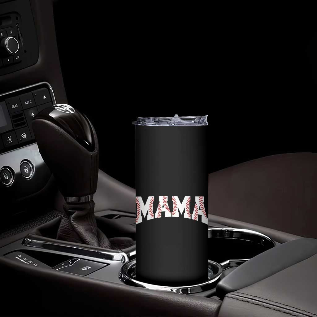 Baseball Mama Skinny Tumbler Retro Varsity Baseball Season Mom Raising Ballers TS10 Print Your Wear