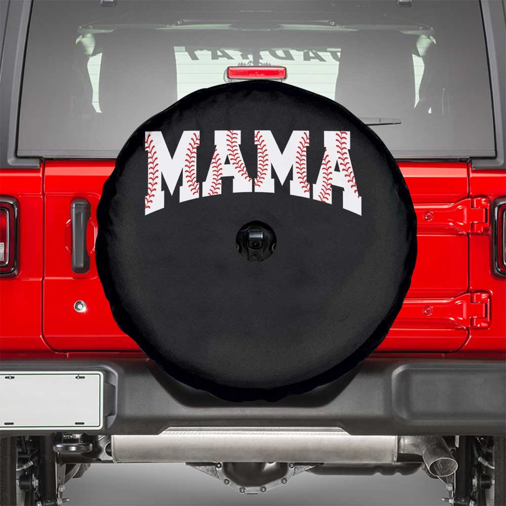 Baseball Mama Spare Tire Cover Retro Varsity Baseball Season Mom Raising Ballers TS10 Black Print Your Wear
